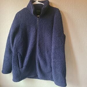 Zenana Sherpa Fleece Blue Jacket Women's Size L